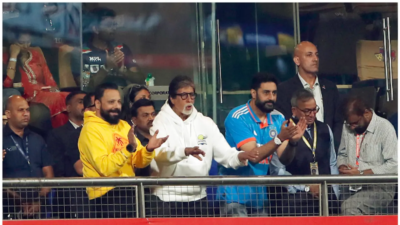 Abhishek Bachchan enjoys birthday celebration with Amitabh Bachchan at ISPL match
