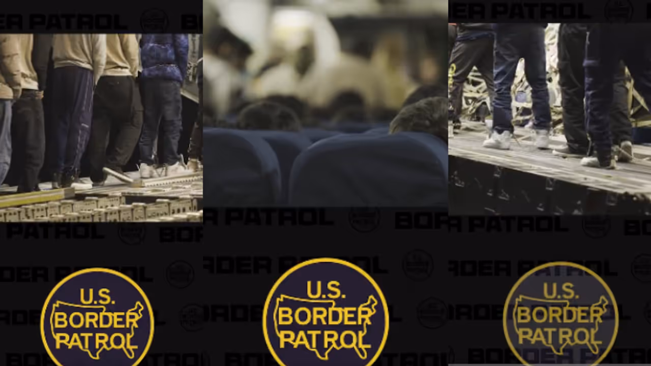 ഇന്ത്യക്കാരെ നാടുകടത്തുന്ന ദൃശ്യം പുറത്തുവിട്ട് യുഎസ് ബോർഡർ പട്രോൾ; '40 മണിക്കൂർ കയ്യും കാലും വിലങ്ങിട്ടു'