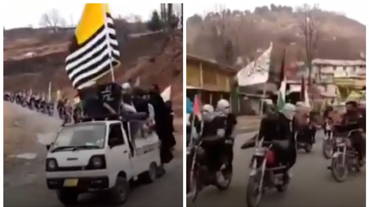 പാക് അധീന കശ്മീരിൽ ഇന്ത്യാ വിരുദ്ധ സമ്മേളനം; പങ്കെടുത്ത് ഹമാസ് നേതാക്കൾ, ബൈക്ക് റാലി നടത്തി ഭീകരർ പാക് അധീന കശ്മീരിൽ ഇന്ത്യാ വിരുദ്ധ സമ്മേളനം; പങ്കെടുത്ത് ഹമാസ് നേതാക്കൾ, ബൈക്ക് റാലി നടത്തി ഭീകരർ