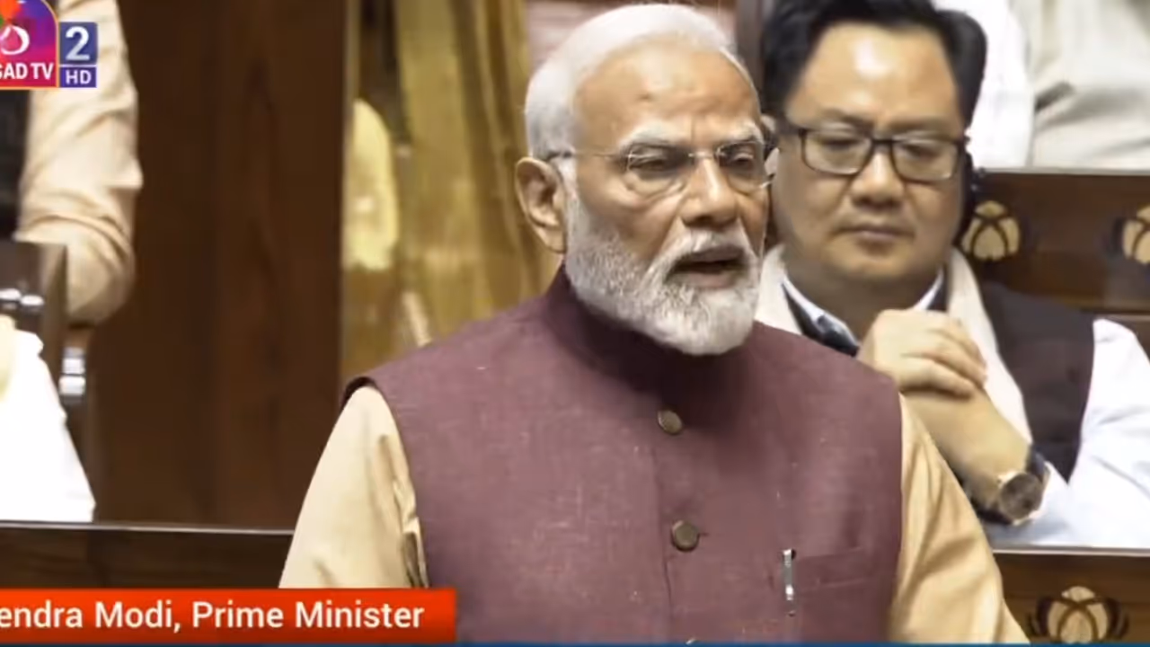 'Family first Congress's model, nation first is ours': PM Modi's swipe in RS (WATCH)