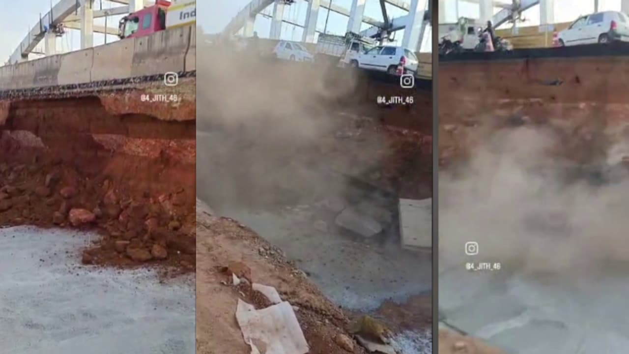 ദേശീയപാത നിർമാണത്തിനിടെ പഴയ റോഡ് ഇടിഞ്ഞുതാഴ്ന്നു, സംരക്ഷണ ഭിത്തിയടക്കം തകർന്നു, വൻ അപകടമൊഴിവായത് തലനാരിഴക്ക് ദേശീയപാത നിർമാണത്തിനിടെ പഴയ റോഡ് ഇടിഞ്ഞുതാഴ്ന്നു, സംരക്ഷണ ഭിത്തിയടക്കം തകർന്നു, വൻ അപകടമൊഴിവായത് തലനാരിഴക്ക്