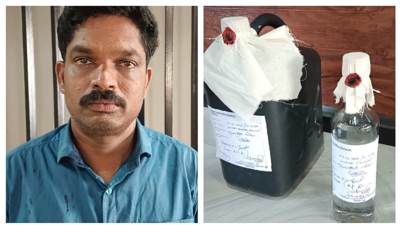 നാല് ലിറ്റർ ചാരായവുമായി യുവാവ് അറസ്റ്റിൽ നാല് ലിറ്റർ ചാരായവുമായി യുവാവ് അറസ്റ്റിൽ