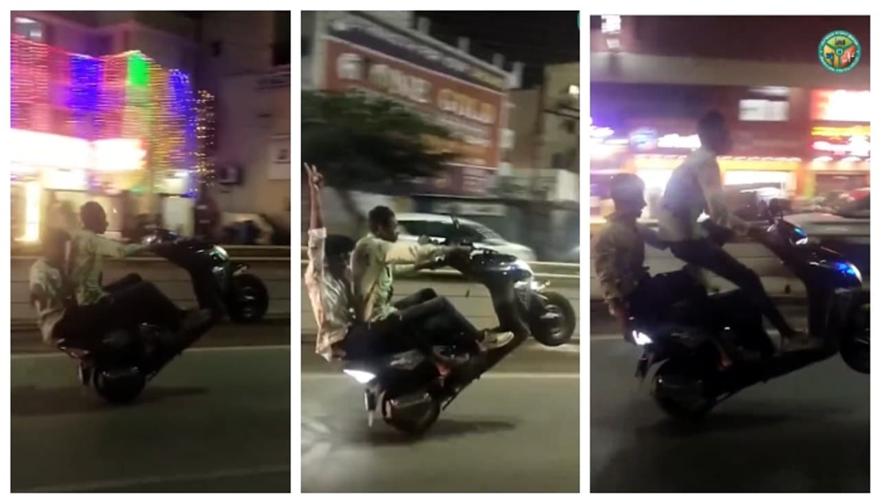 ബാക്ക് ടയറിൽ ഒരു സ്റ്റണ്ട്; വീലിംഗ് പരീക്ഷിച്ചാൽ മറ്റൊന്നിലും 'സ്റ്റാറാ'കാമെന്ന് ബെംഗളൂരു പോലീസ്; വീഡിയോ വൈറൽ ബാക്ക് ടയറിൽ ഒരു സ്റ്റണ്ട്; വീലിംഗ് പരീക്ഷിച്ചാൽ മറ്റൊന്നിലും 'സ്റ്റാറാ'കാമെന്ന് ബെംഗളൂരു പോലീസ്; വീഡിയോ വൈറൽ