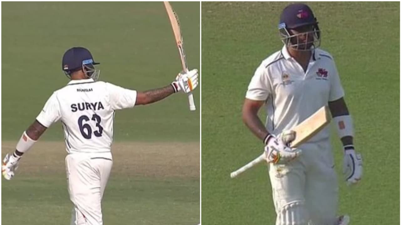 ഫോമിലേക്ക് മടങ്ങിയെത്തി സൂര്യകുമാര്, സെഞ്ചുറിക്കരികെ രഹാനെ! ഹരിയാനക്കെതിരെ മുംബൈ കൂറ്റന് ലീഡിലേക്ക് ഫോമിലേക്ക് മടങ്ങിയെത്തി സൂര്യകുമാര്, സെഞ്ചുറിക്കരികെ രഹാനെ! ഹരിയാനക്കെതിരെ മുംബൈ കൂറ്റന് ലീഡിലേക്ക്