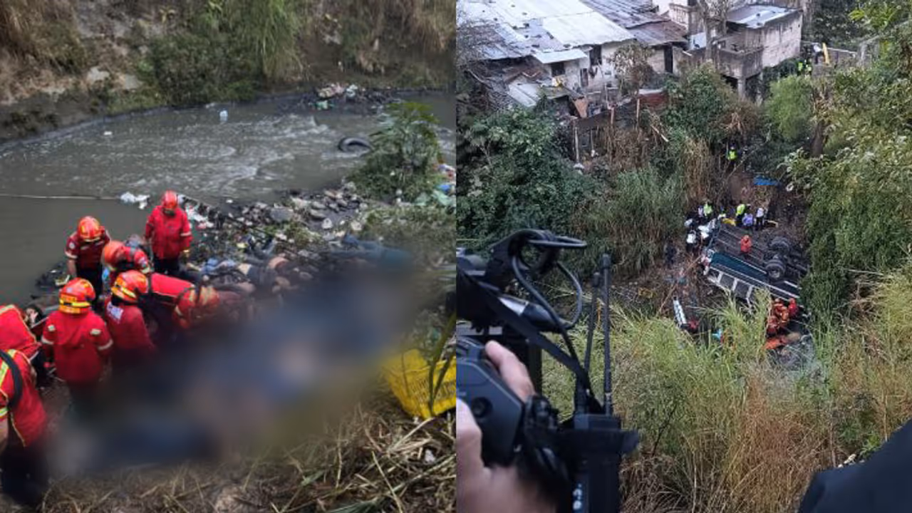 ദേശീയപാതയിലെ പാലത്തിൽ നിന്ന് മലയിടുക്കിലേക്ക് പതിച്ച് ബസ്, ഗ്വാട്ടിമാലയിൽ മരണം 51ആയി ദേശീയപാതയിലെ പാലത്തിൽ നിന്ന് മലയിടുക്കിലേക്ക് പതിച്ച് ബസ്, ഗ്വാട്ടിമാലയിൽ മരണം 51ആയി