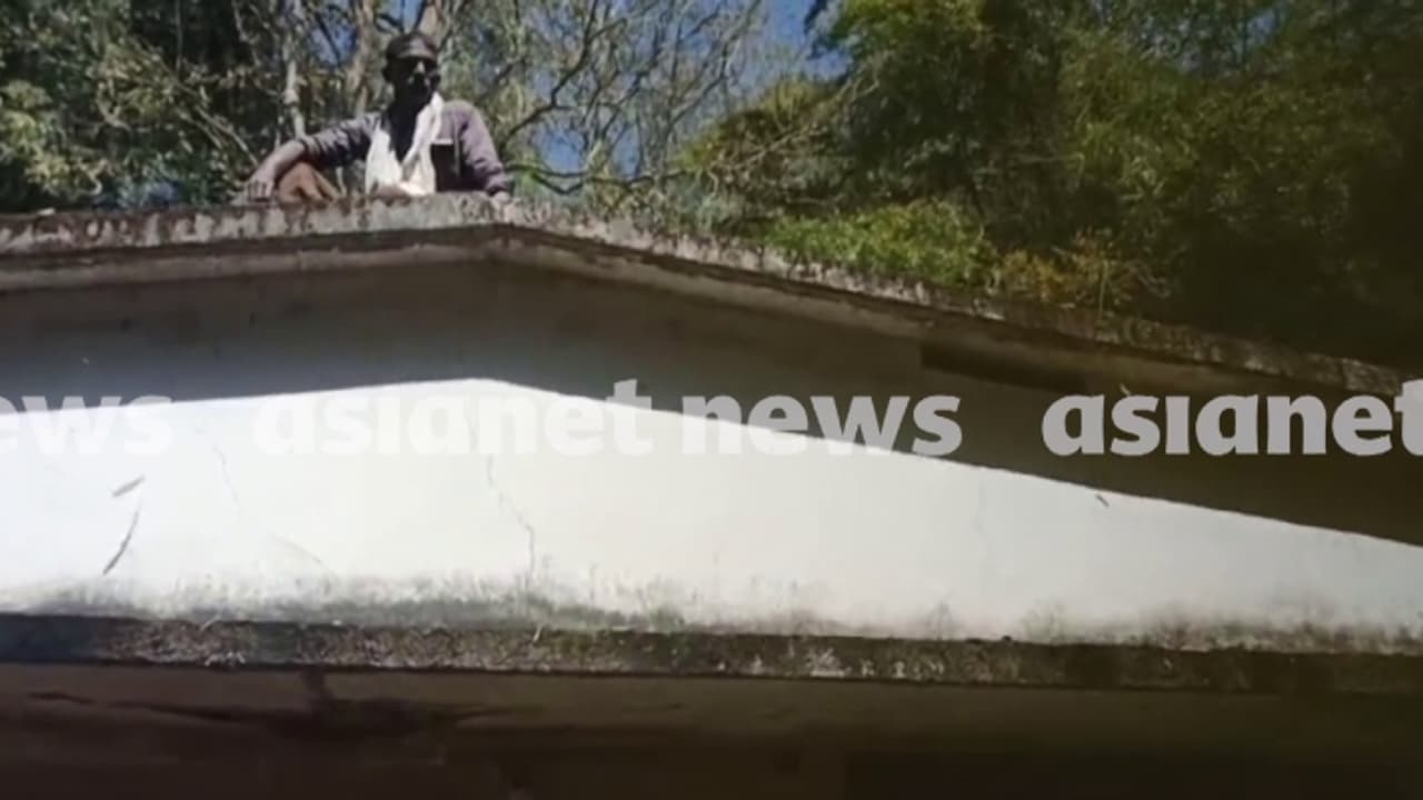 കാട്ടാന വാഴ നശിപ്പിച്ചു; വനം വകുപ്പ് ക്വാട്ടേഴ്സിന് മുകളിൽ കയറി കർഷകന്റെ ആത്മഹത്യ ഭീഷണി