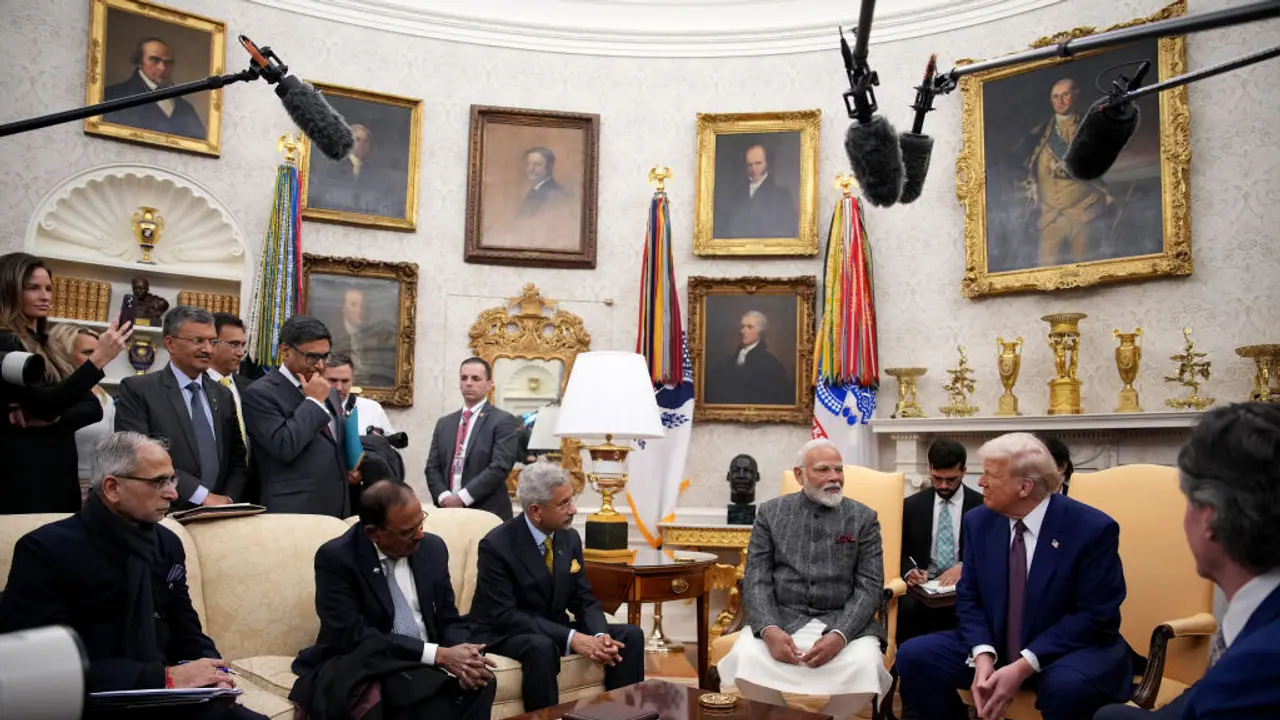 Donald Trump's mugshot displayed in Oval Office, spotted during PM Modi's visit