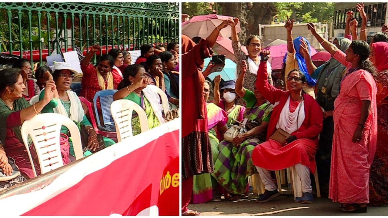 എട്ടാം ദിവസവും സെക്രട്ടറിയേറ്റ് പടിക്കൽ സമരം; ആശ വർക്കർമാർക്ക് പൊലീസ് നോട്ടീസ്, '24 മണിക്കൂറിനകം ഹാജരാകണം' എട്ടാം ദിവസവും സെക്രട്ടറിയേറ്റ് പടിക്കൽ സമരം; ആശ വർക്കർമാർക്ക് പൊലീസ് നോട്ടീസ്, '24 മണിക്കൂറിനകം ഹാജരാകണം'