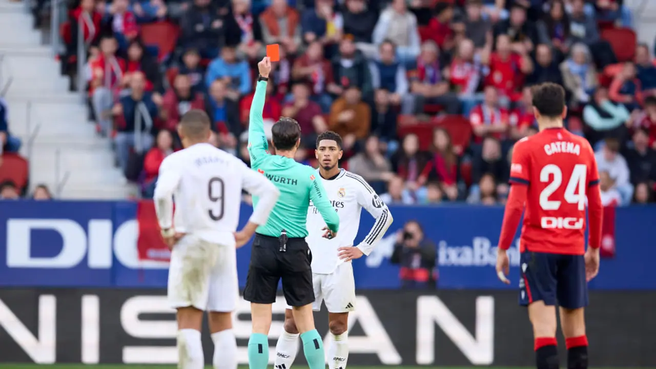 Bellingham's red card drama vs Osasuna: Real Madrid boss reveals X rated remark, England star sends apology