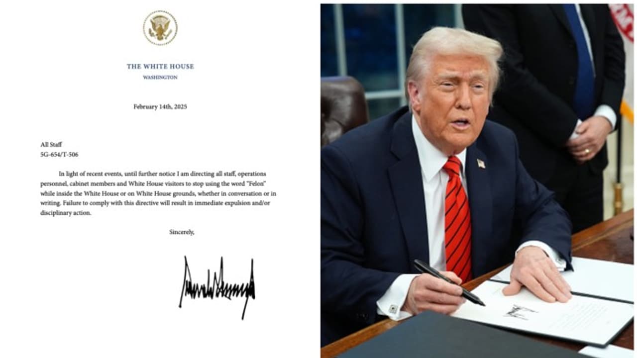 Has Donald Trump banned word 'felon' in White House records? VIRAL memo post sets social media abuzz Has Donald Trump banned word 'felon' in White House records? VIRAL memo post sets social media abuzz