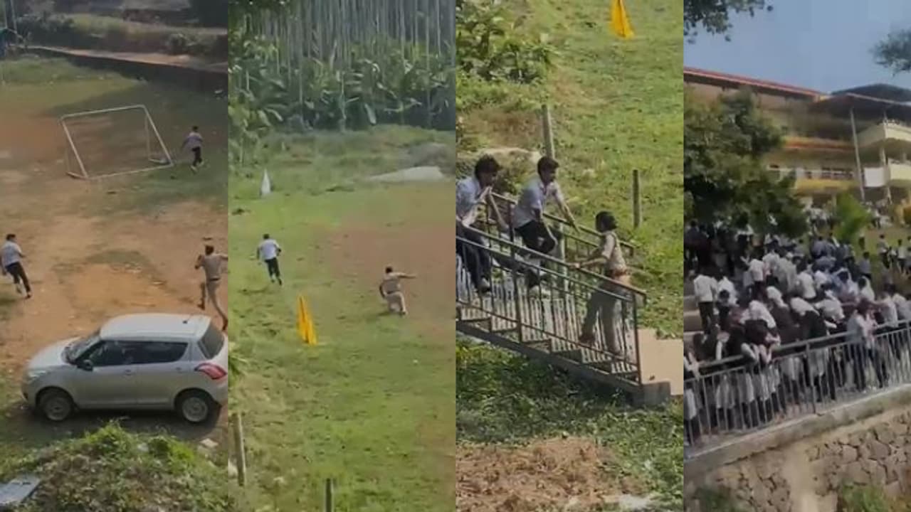 കളൻതോട് എംഇഎസ് കോളേജിൽ സീനിയേഴ്സും ജൂനിയേഴ്സും തമ്മിലടിച്ചു, ലാത്തി വീശി ഓടിച്ച് പൊലീസ്, വീഡിയോ പുറത്ത് 