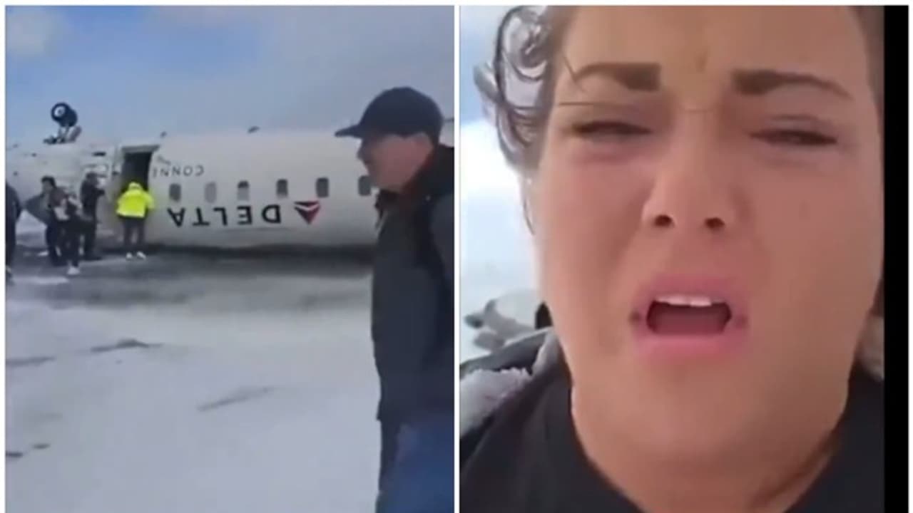 Survivor shares scary video after Delta jet flipped, crash landed in Toronto: 'I'm upside down' (WATCH)