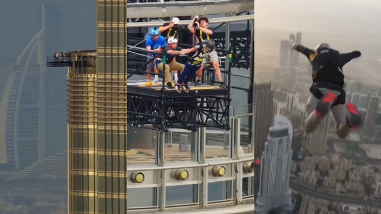 ബുർജ് ഖലീഫയ്ക്ക് മുകളിൽ നിന്ന് താഴേക്കൊരു 'വൈറൽ' ചാട്ടം; അവിശ്വസനീയമായ വീഡിയോ പങ്കുവെച്ച് ശൈഖ് ഹംദാൻ