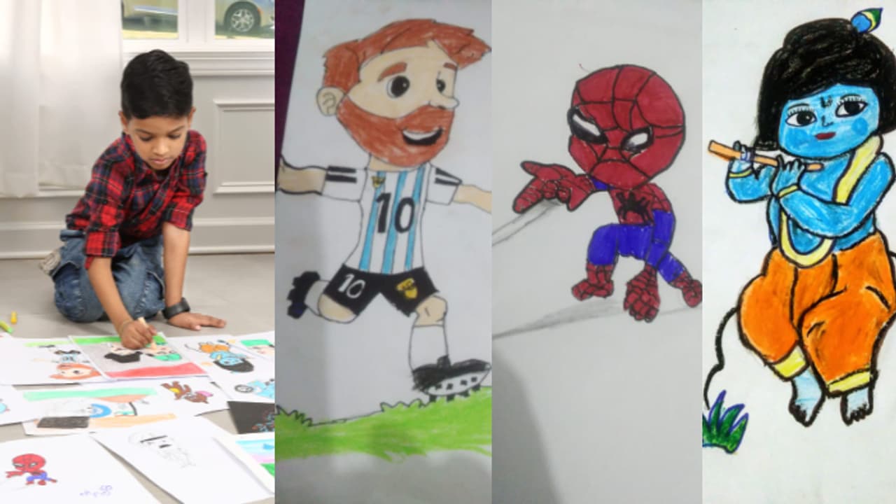 വെറും 6 വയസ്, ചിത്രരചന പഠിച്ചിട്ടില്ല; ആരെയും അമ്പരപ്പിക്കും കുഞ്ഞ് അയാൻ വരച്ച ചിത്രങ്ങൾ