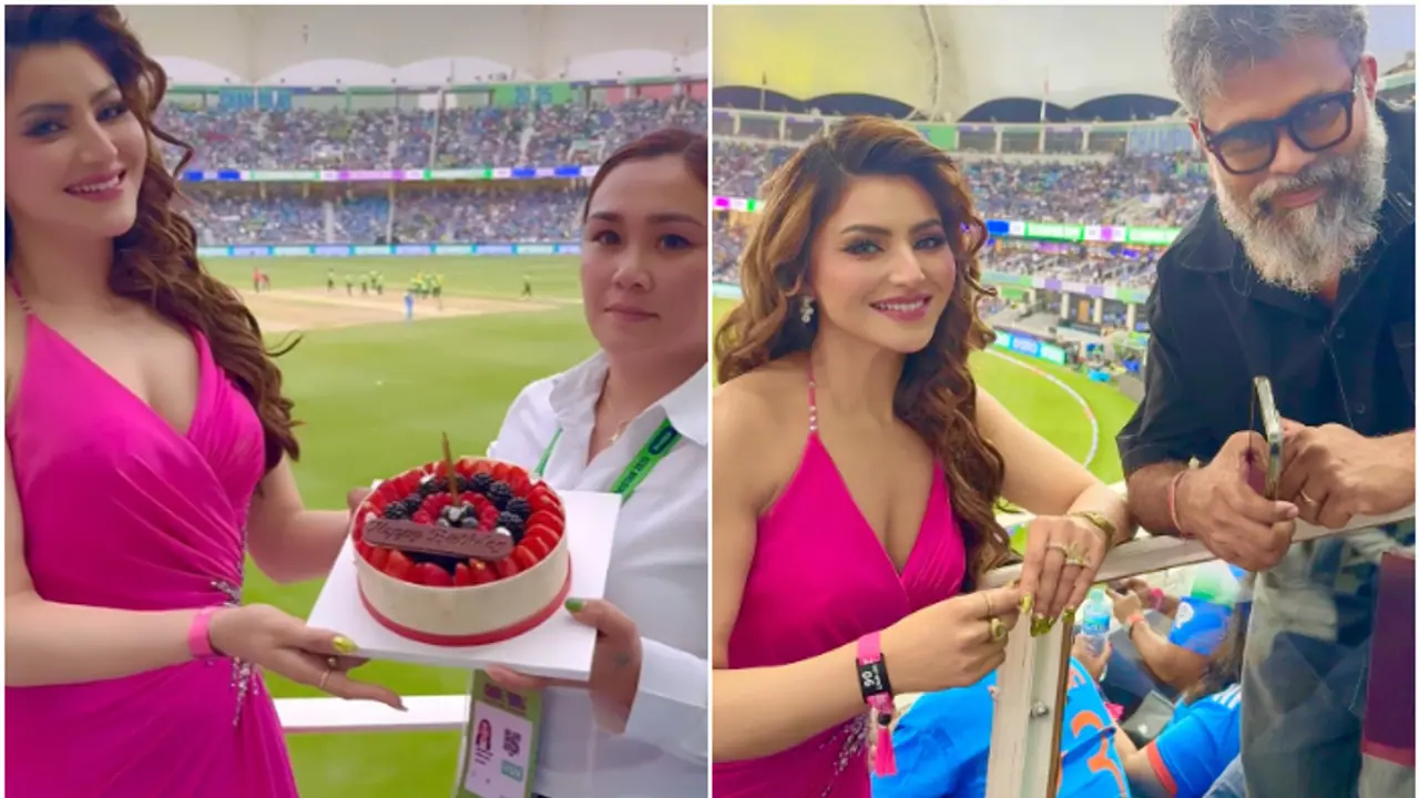Urvashi Rautela meets 'Pushpa' director Sukumar during India Pakistan match at Dubai [WATCH]