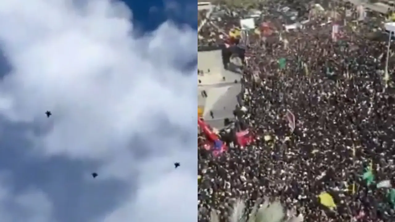 Israeli warplanes that killed Hezbollah leader Nasrallah circle over stadium holding his funeral (WATCH) Israeli warplanes that killed Hezbollah leader Nasrallah circle over stadium holding his funeral (WATCH)