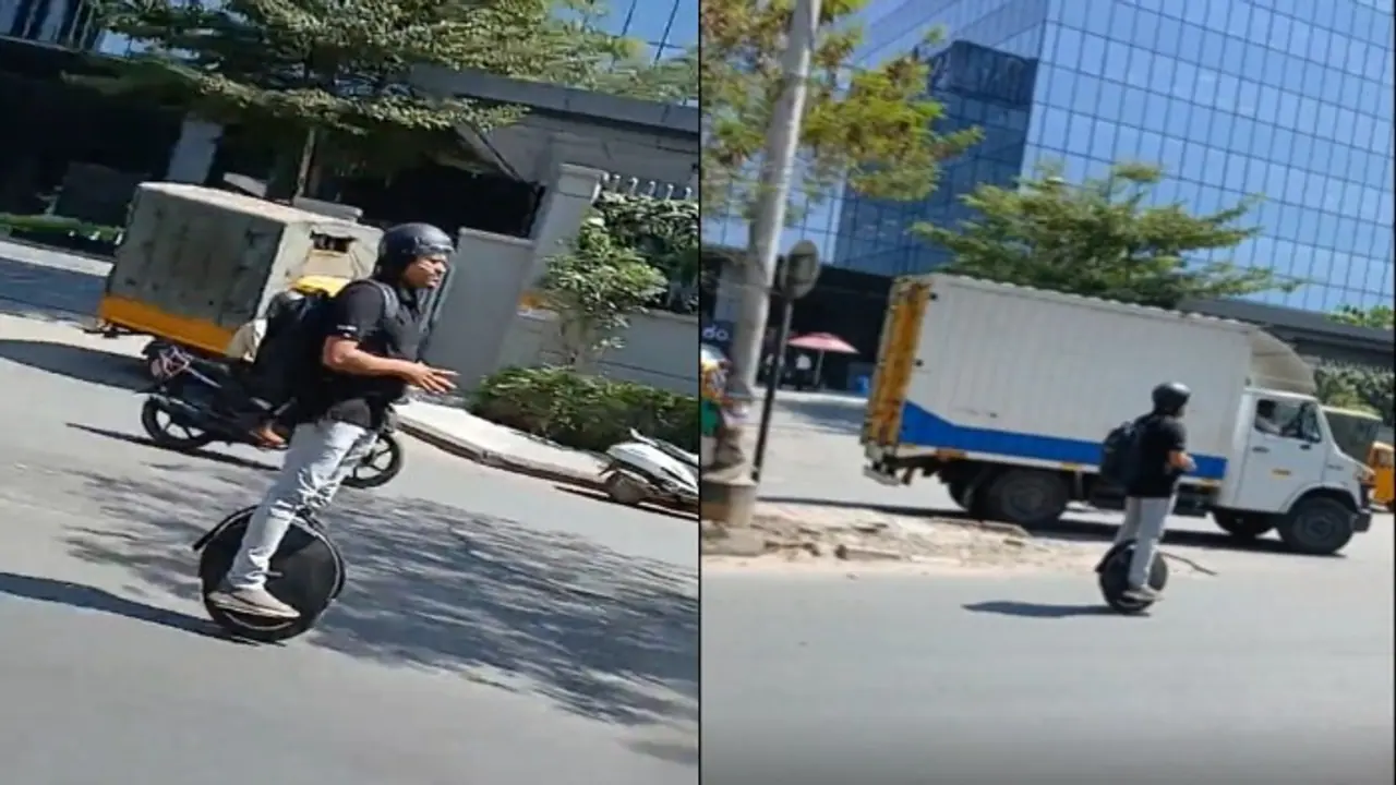 'What is that?!' Bengaluru man's smooth ride on electric unicycle fuels hilarious reactions online (WATCH)