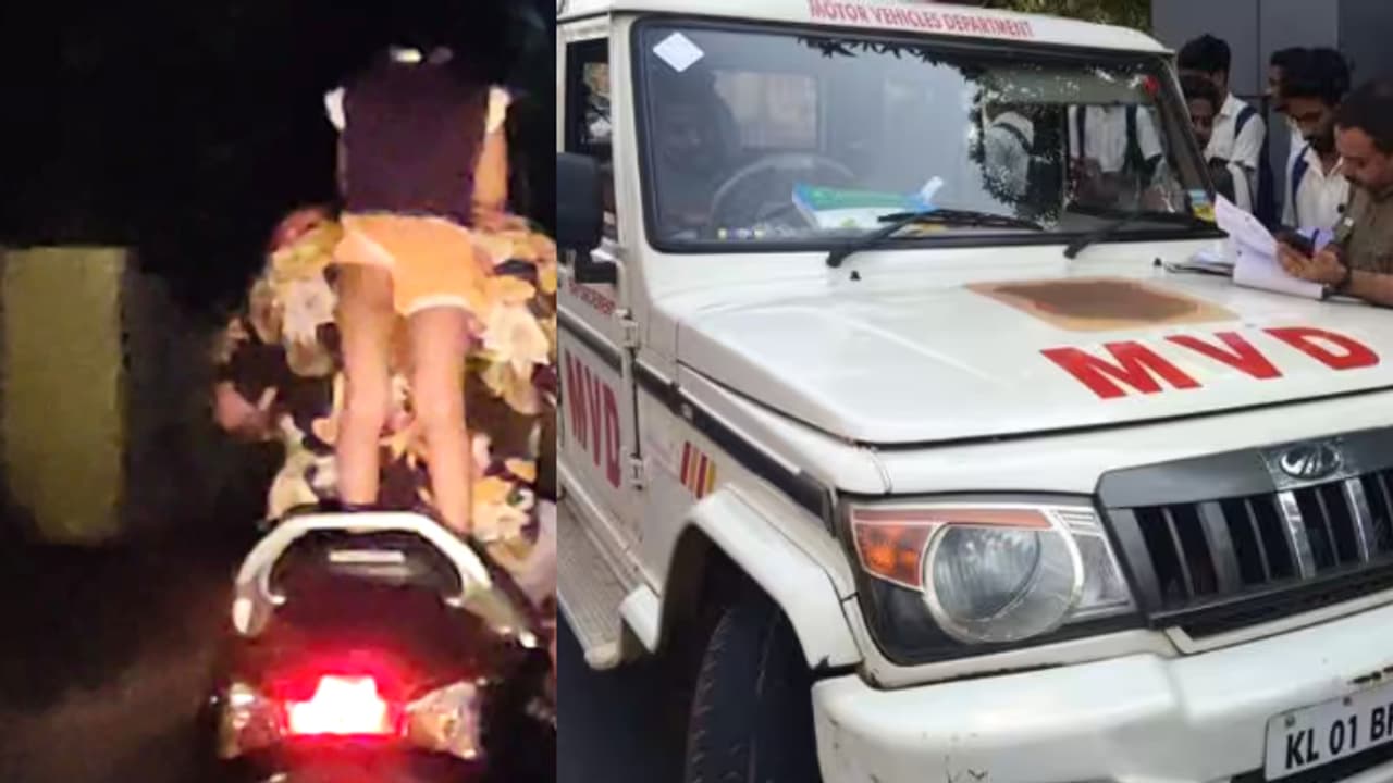 വണ്ടിയോടിക്കുന്ന ആളിന്റെ കഴുത്തില് മാത്രം കുഞ്ഞു കൈകള്; ആലപ്പുഴയില് അപകട യാത്ര നടത്തിയതിനെതിരെ നടപടി വണ്ടിയോടിക്കുന്ന ആളിന്റെ കഴുത്തില് മാത്രം കുഞ്ഞു കൈകള്; ആലപ്പുഴയില് അപകട യാത്ര നടത്തിയതിനെതിരെ നടപടി