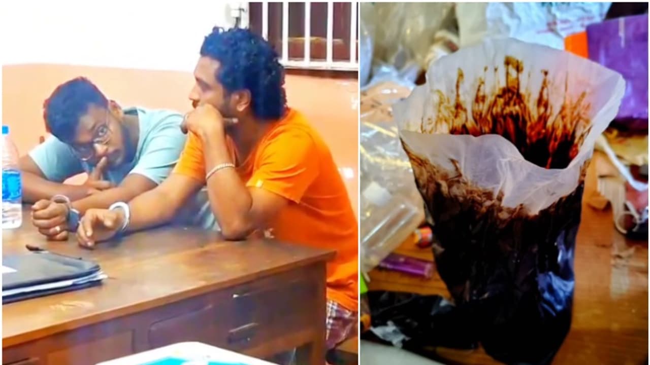 കണിമംഗലത്തെ പരിശോധനയിൽ പിടിയിലായ രണ്ട് യുവാക്കളിൽ നിന്ന് ഉദ്യോഗസ്ഥർ കണ്ടെടുത്തത് രണ്ട് കിലോയിലധികം ഹാഷിഷ് ഓയിൽ