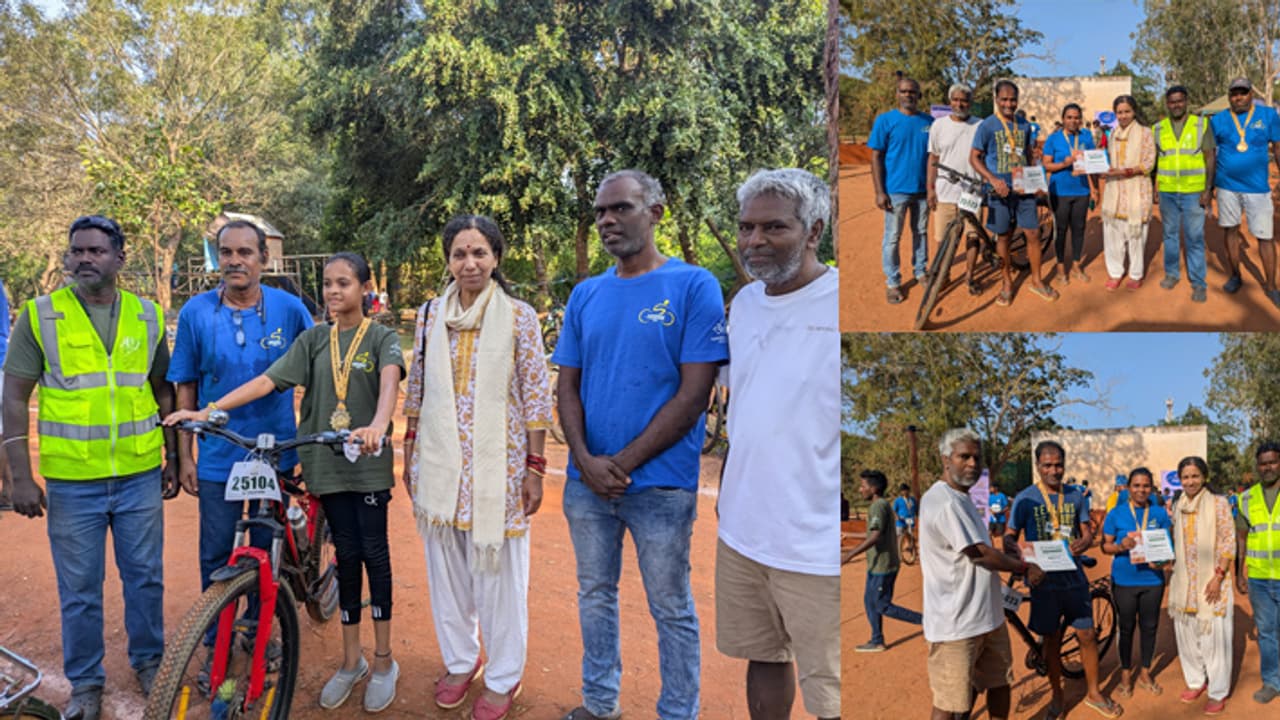 அரோவில் சைக்ளோதான்! 25 கி.மீ. சைக்கிள் ஒட்டி 7ம் வகுப்பு மாணவி யாழினி அசத்தல்! 