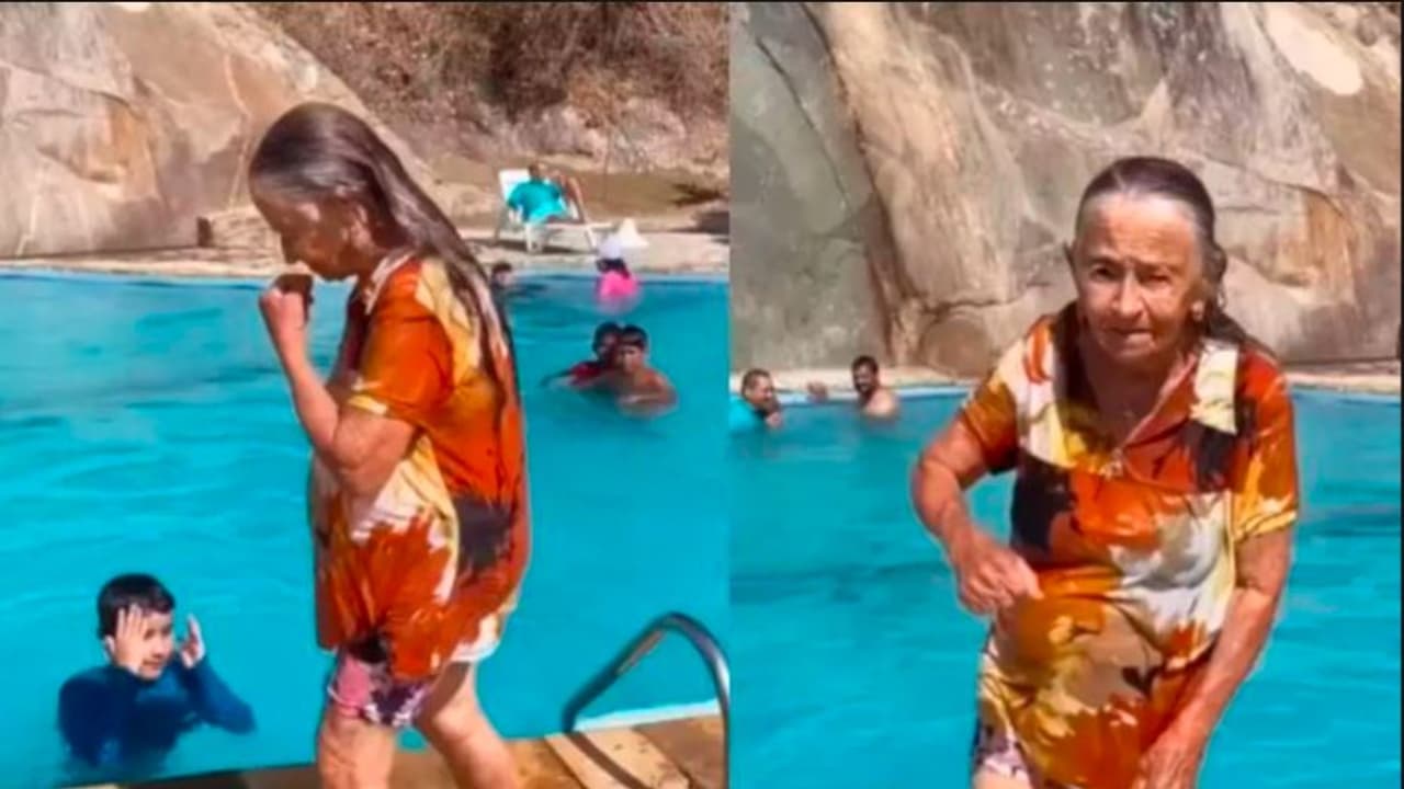 ಬೇಡ ಬೇಡ ಅಂದ್ರು ಈಜುಕೊಳದಲ್ಲಿ ಪಲ್ಟಿ ಹೊಡೆದ 84ರ ಅಜ್ಜಿ: ವೀಡಿಯೋ ವೈರಲ್