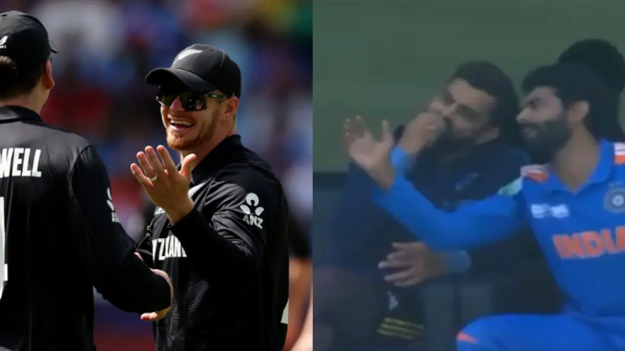 IND vs NZ, Champions Trophy : Ravindra Jadeja imitates Glenn Phillips's catch in front of Virat Kohli (WATCH) IND vs NZ, Champions Trophy : Ravindra Jadeja imitates Glenn Phillips's catch in front of Virat Kohli (WATCH)