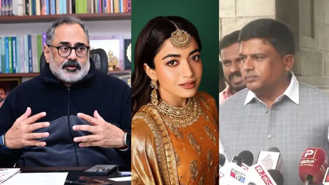Rajeev Chandrasekhar slams Congress MLA for 'teach a lesson' remark on Rashmika Mandanna