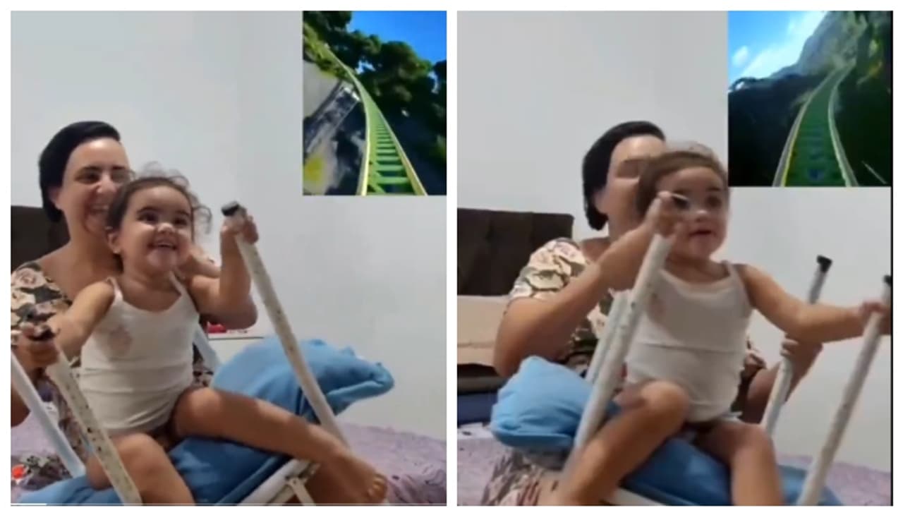 അഞ്ച് പൈസ ചെലവില്ലാതെ മകൾക്ക് റോളർ കോസ്റ്റർ അനുഭവം നല്‍കി അമ്മ; വീഡിയോ വൈറൽ 