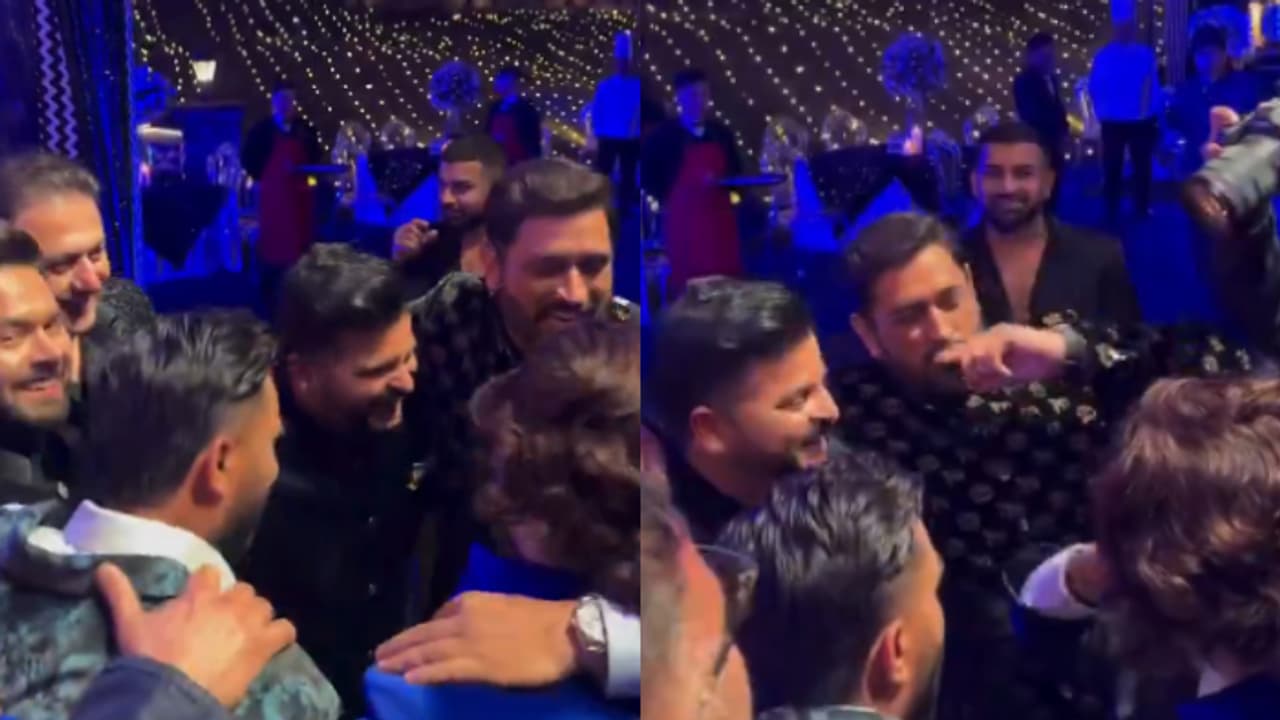 MS Dhoni and Suresh Raina shake their legs together at Rishabh Pant's sister's wedding in Mussoorie (WATCH) MS Dhoni and Suresh Raina shake their legs together at Rishabh Pant's sister's wedding in Mussoorie (WATCH)