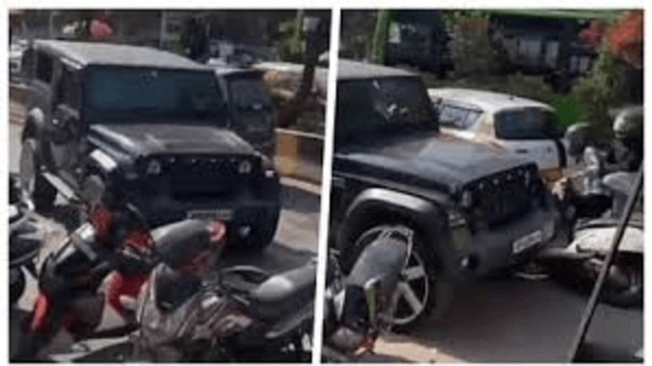 Chaos, crowd runs for life as Thar driver goes on rampage in Noida, rams vehicles (WATCH)