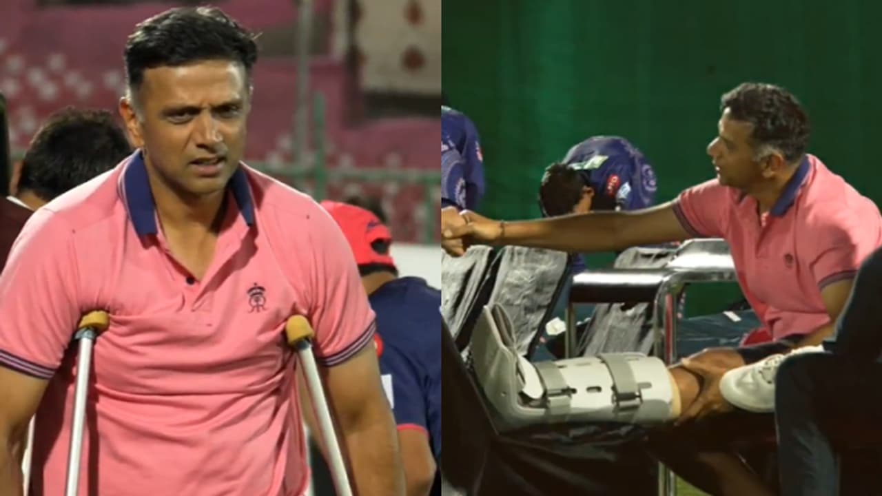 കാലില് പ്ലാസ്റ്ററിട്ട് ക്രച്ചസിലൂന്നി രാജസ്ഥാന് റോയല്സ് ക്യാംപിലെത്തി പരിശീലകന് രാഹുല് ദ്രാവിഡ് കാലില് പ്ലാസ്റ്ററിട്ട് ക്രച്ചസിലൂന്നി രാജസ്ഥാന് റോയല്സ് ക്യാംപിലെത്തി പരിശീലകന് രാഹുല് ദ്രാവിഡ്