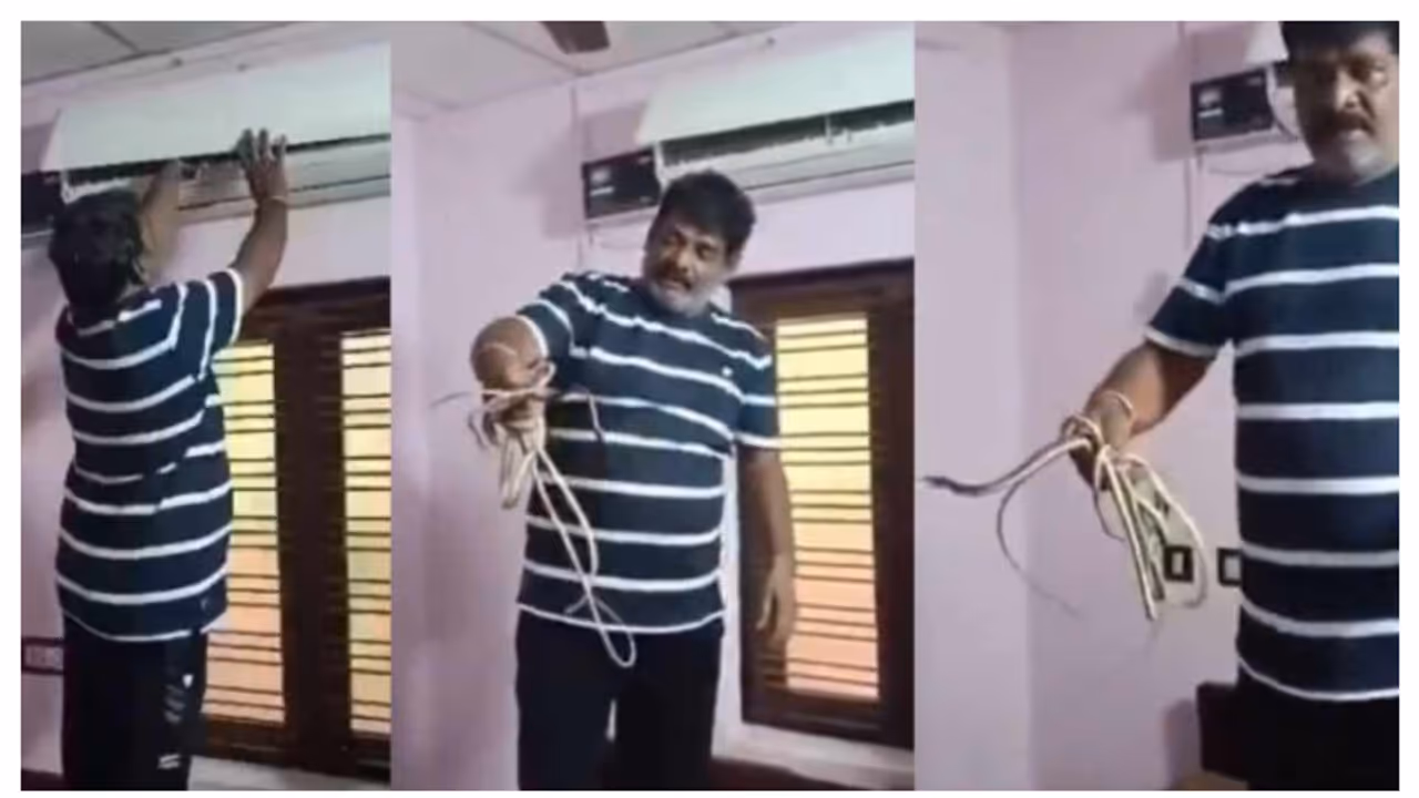 മാസങ്ങളായി ഉപയോഗിക്കാതിരുന്ന എസി ഓണാക്കി, ആദ്യം ഒരു പാമ്പ്, പിന്നാലെ കണ്ടെത്തിയത് പാമ്പിൻ കുടുംബത്തെ വീഡിയോ മാസങ്ങളായി ഉപയോഗിക്കാതിരുന്ന എസി ഓണാക്കി, ആദ്യം ഒരു പാമ്പ്, പിന്നാലെ കണ്ടെത്തിയത് പാമ്പിൻ കുടുംബത്തെ വീഡിയോ