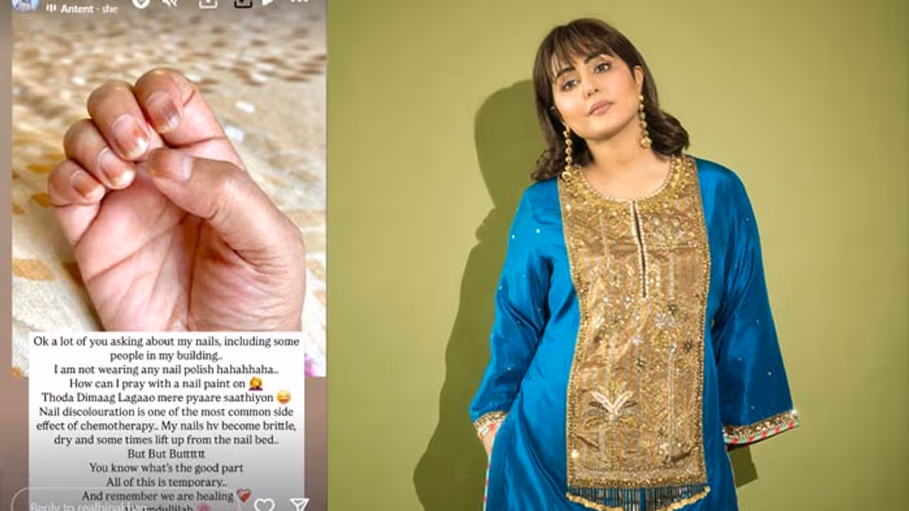 Hina Khan breaks silence on discolored nails amid stage 3 Cancer Battle