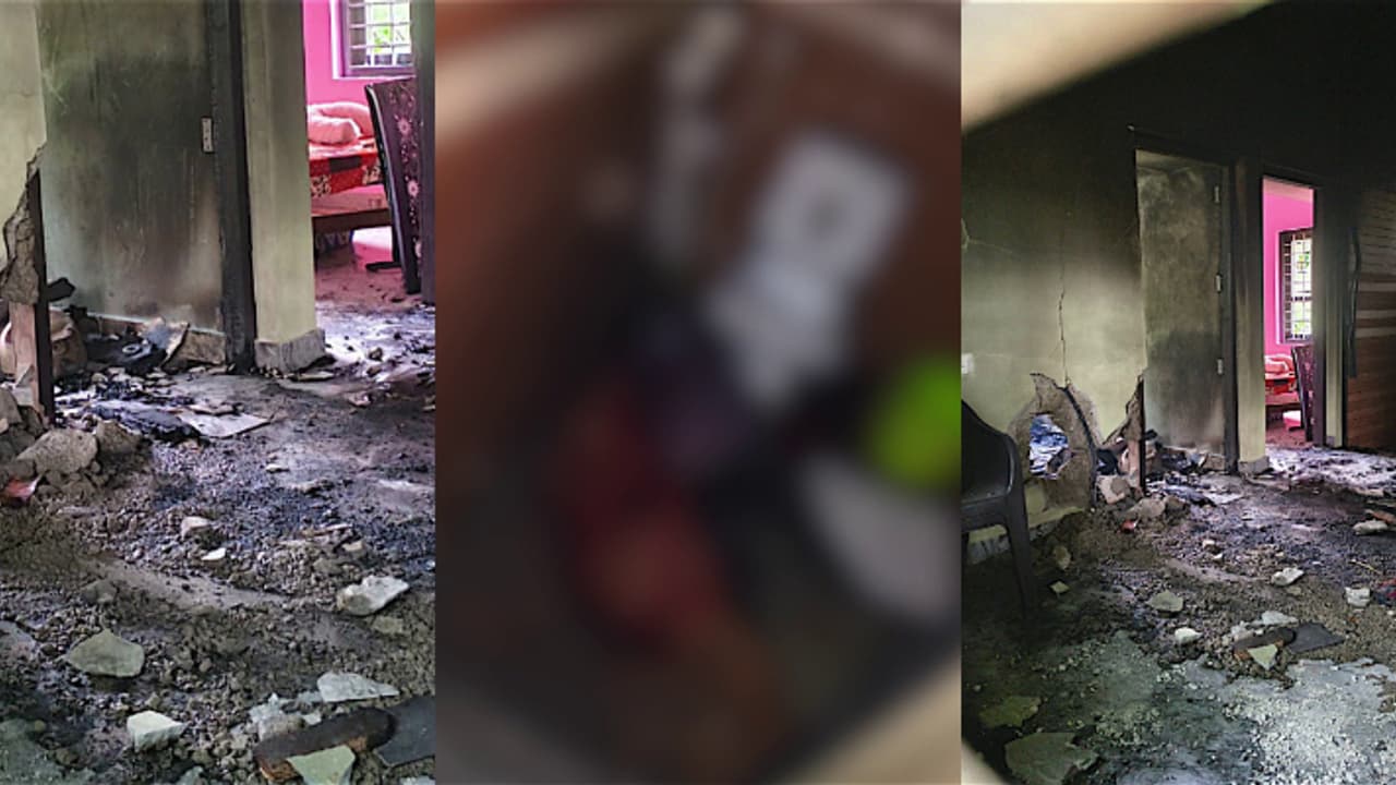 അമ്മായിയമ്മയെ മരുമകൻ തലക്കടിച്ച് കൊല്ലാൻ ശ്രമിച്ചു, ശേഷം വീടിന് തീയിട്ടു, ബാത്ത്റൂമിൽ കയറി സ്വയം കഴുത്തറുത്തു