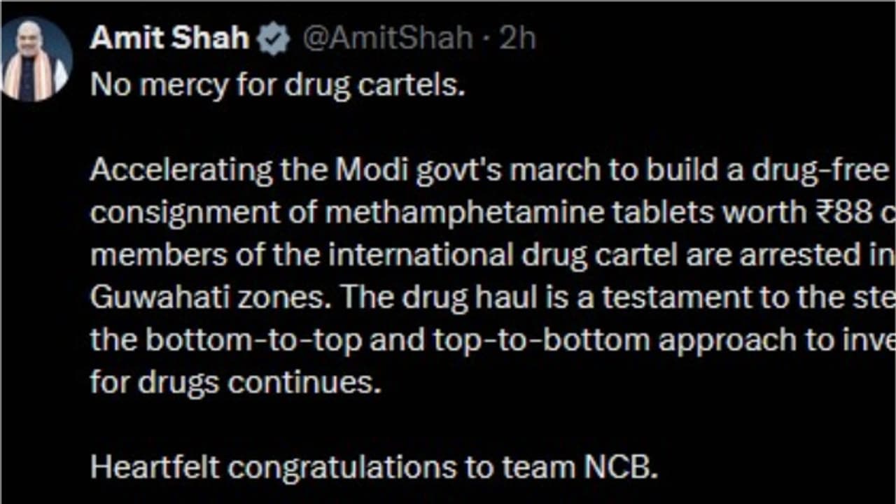 രാജ്യത്ത് വിവിധ ഇടങ്ങളിലായി 163 കോടിയുടെ ലഹരി വേട്ട, അന്വേഷണ സംഘത്തെ അഭിനന്ദിച്ച് ആഭ്യന്തര മന്ത്രി അമിത് ഷാ 