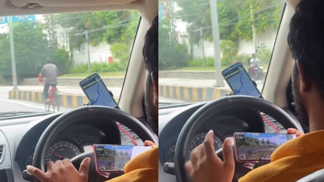 'കൊല്ലാനുള്ള പരിപാടിയാണോ?' പബ്‍ജി കളിച്ചുകൊണ്ട് കാറോടിച്ച് ഡ്രൈവർ, ആശങ്കയുയർത്തി വീഡിയോ 