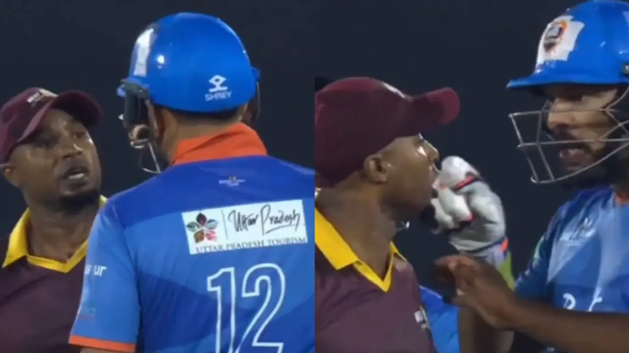 IMLT20 Final: Yuvraj involved in a heated argument with Best during India vs West Indies title clash (WATCH)