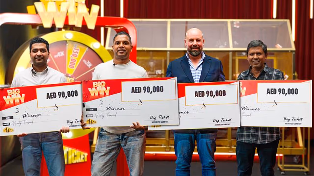 ബി​ഗ് വിൻ അടിച്ചത് നാല് പേർക്ക്; സമ്മാനം 360,000 ദിർഹം, മലയാളിക്ക് 90,000 ദിർഹം