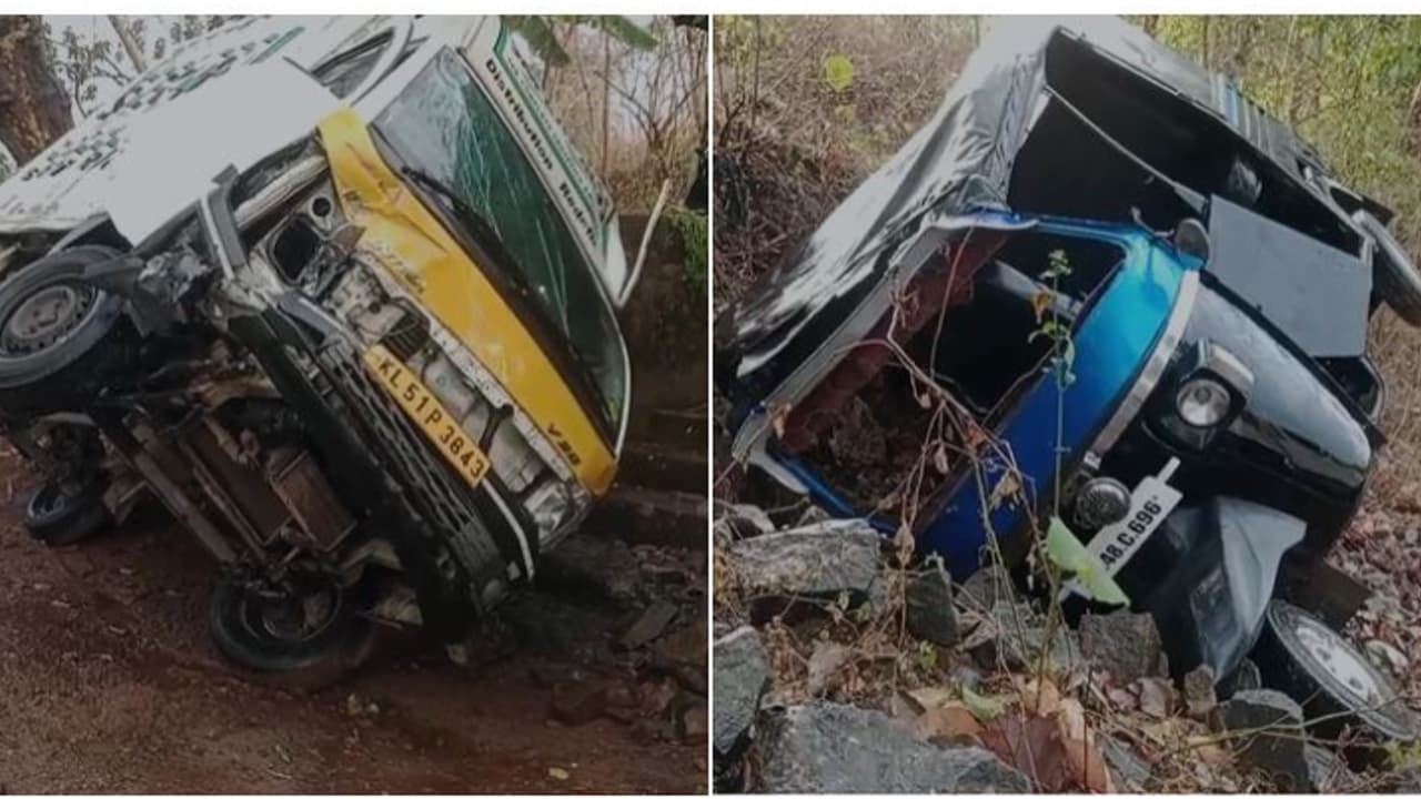 വരവൂരിൽ ഓട്ടോയും പിക്കപ്പ് വാനും തമ്മിൽ കൂട്ടിയിടിച്ചു; വാഹനങ്ങൾ റോഡരികിലേക്ക് മറിഞ്ഞു വീണു, 5 പേർക്ക് പരിക്ക്