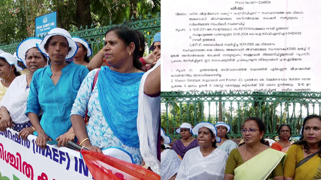 ആശമാര്‍ക്ക് പിന്നാലെ രാപ്പകൽ സമരവുമായി അങ്കണവാടി ജീവനക്കാരും; സമരക്കാർക്ക് ഓണറേറിയം നൽകേണ്ടെന്ന് ‍ഉത്തരവ്