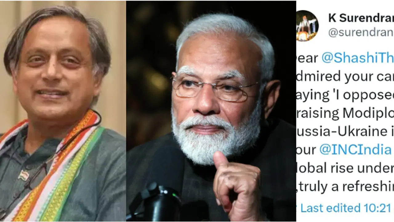 'A refreshing take...' Kerala BJP hails Shahi Tharoor's praise for PM Modi's Russia Ukraine diplomacy 'A refreshing take...' Kerala BJP hails Shahi Tharoor's praise for PM Modi's Russia Ukraine diplomacy