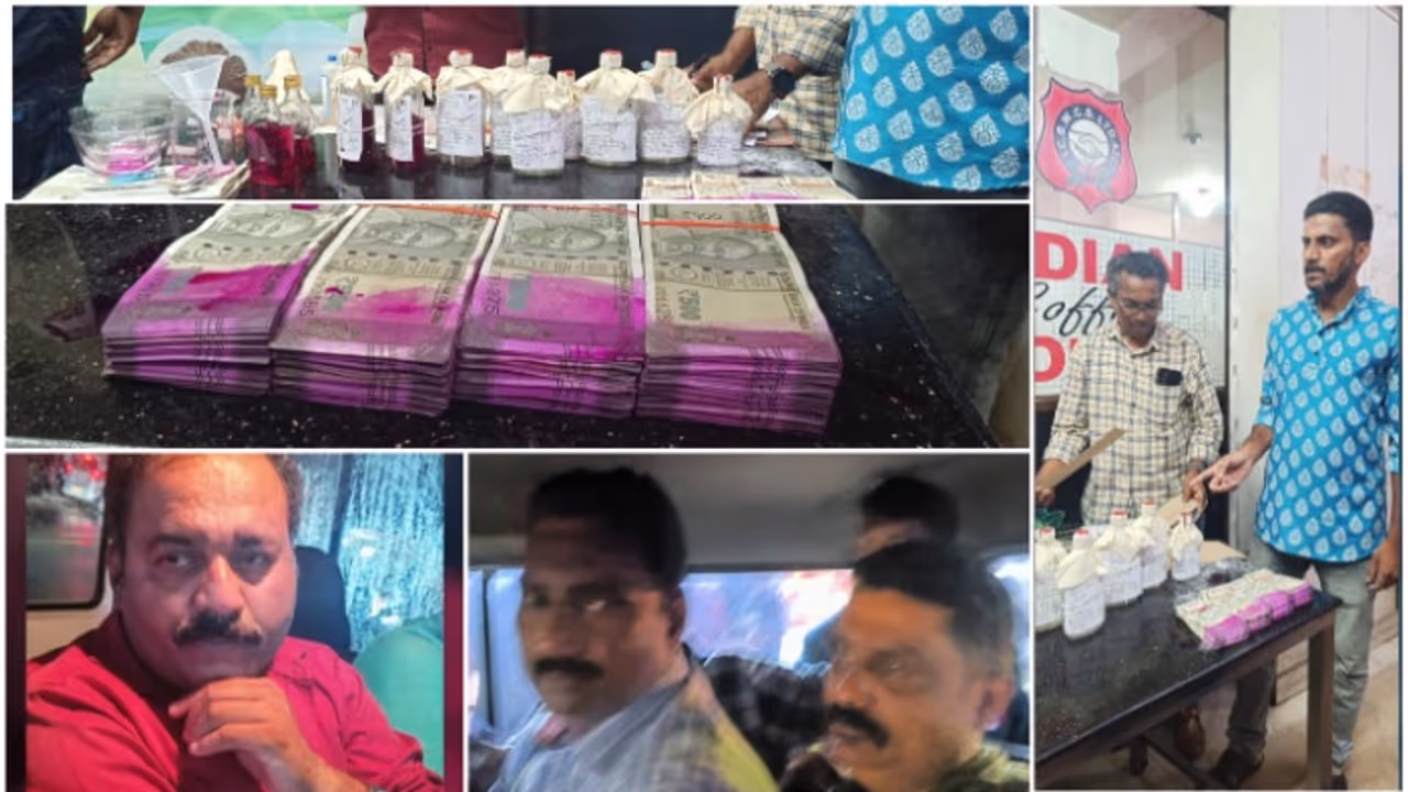 കോഫി ഹൗസിന് മുന്നിൽ വിജിലൻസ് കെണി; വിദ്യാഭ്യാസ വകുപ്പ് ഉദ്യോഗസ്ഥനായി വന്നത് ബൈക്ക് ഷോറൂം മാനേജർ, 4 പേർ പിടിയിൽ കോഫി ഹൗസിന് മുന്നിൽ വിജിലൻസ് കെണി; വിദ്യാഭ്യാസ വകുപ്പ് ഉദ്യോഗസ്ഥനായി വന്നത് ബൈക്ക് ഷോറൂം മാനേജർ, 4 പേർ പിടിയിൽ