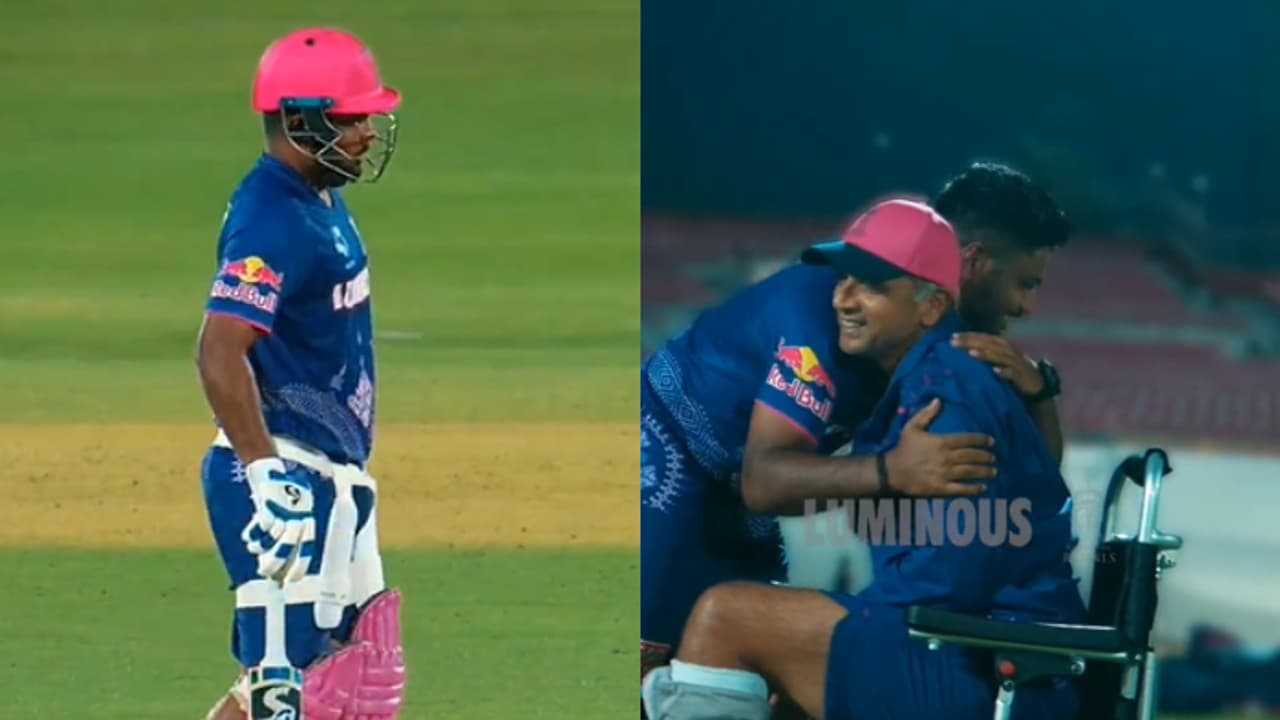 സിക്സർ പൂരവുമായി സഞ്ജു, വീൽചെയറിലിരുന്നും ഒറ്റക്കാലിൽ നിന്നും പരിശീലനത്തിന് നേതൃത്വം നൽകി രാഹുൽ ദ്രാവിഡ് സിക്സർ പൂരവുമായി സഞ്ജു, വീൽചെയറിലിരുന്നും ഒറ്റക്കാലിൽ നിന്നും പരിശീലനത്തിന് നേതൃത്വം നൽകി രാഹുൽ ദ്രാവിഡ്