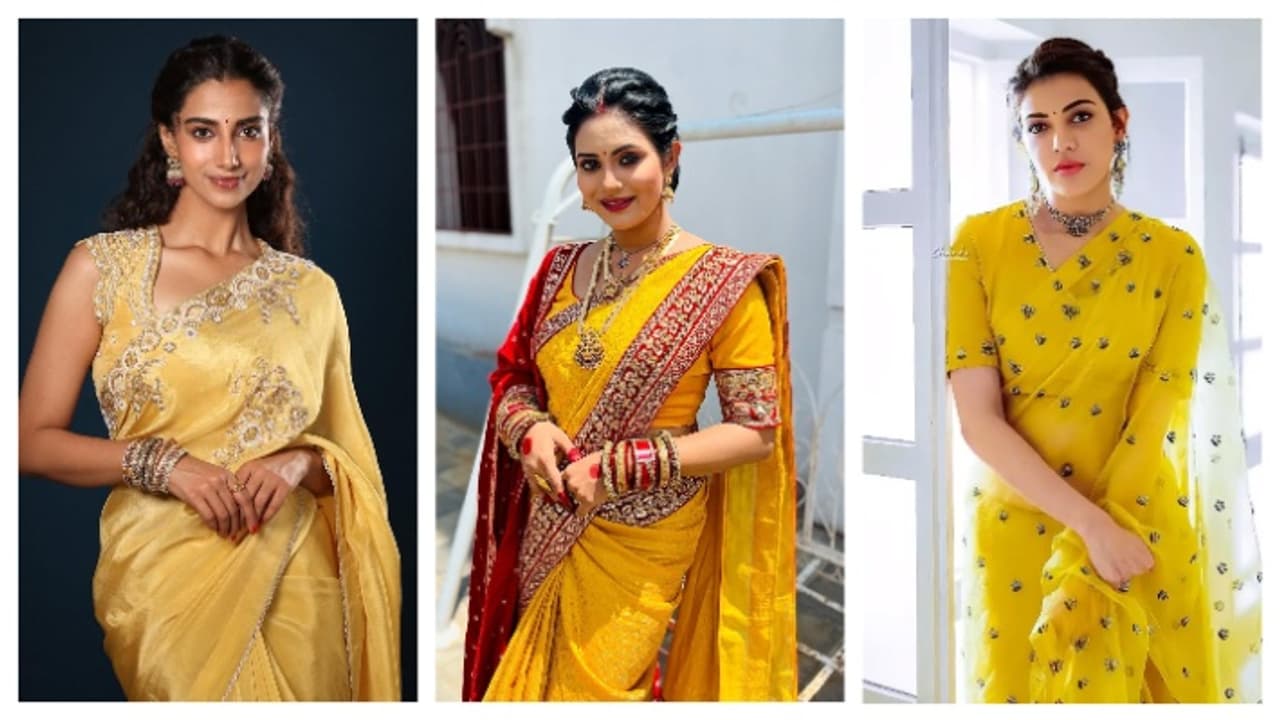 Yellow saree on the first day of Chaitra Navratri Yellow saree on the first day of Chaitra Navratri