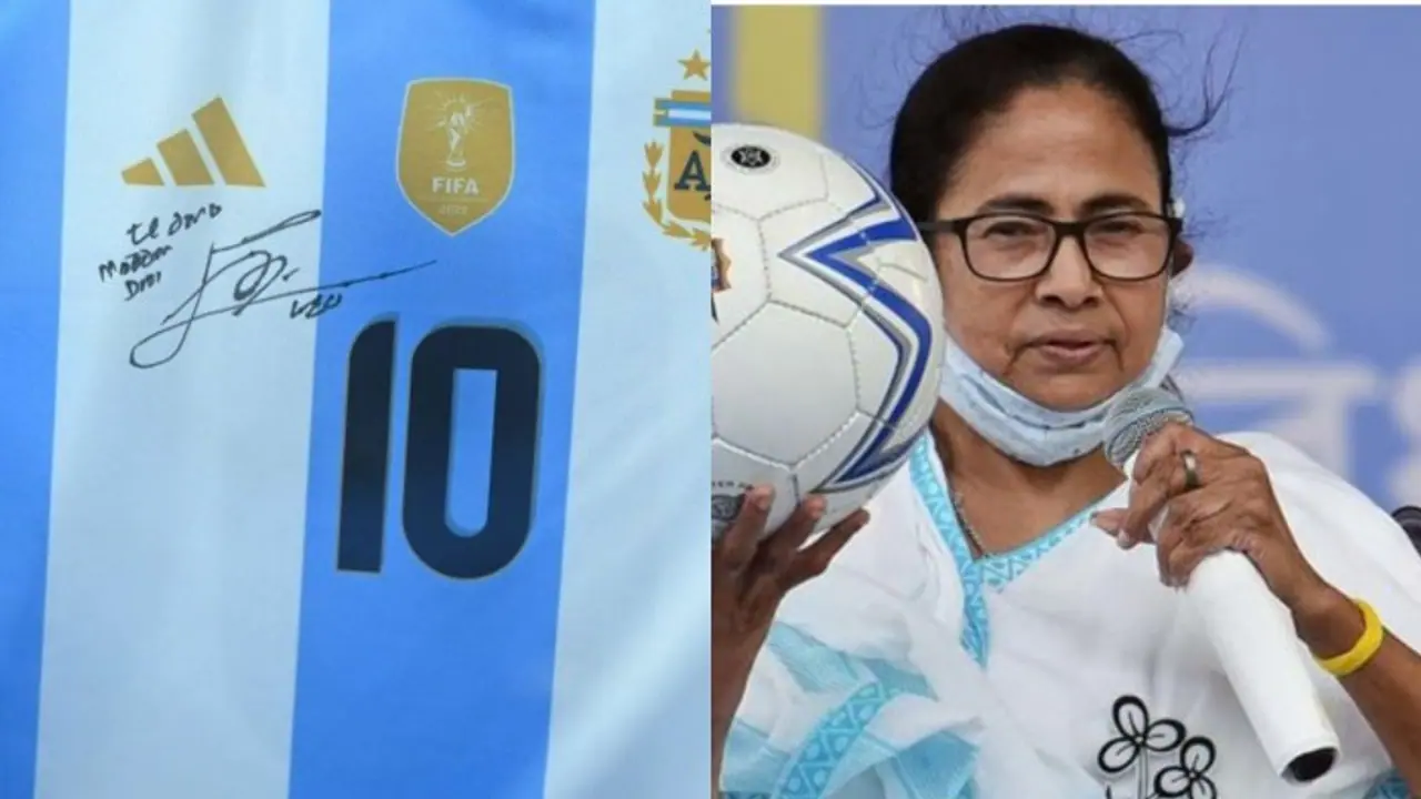 'Football runs through my veins': Mamata Banerjee gets Messi signed jersey, hails the maestro; SEE post 'Football runs through my veins': Mamata Banerjee gets Messi signed jersey, hails the maestro; SEE post