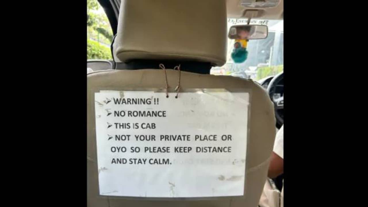 നോ റൊമാൻസ്, ഇത് ഓയോ റൂമല്ല ടാക്സിയാണ് എന്ന് കാബിൽ മുന്നറിയിപ്പ്; കമന്റുകളുമായി നെറ്റിസൺസ്