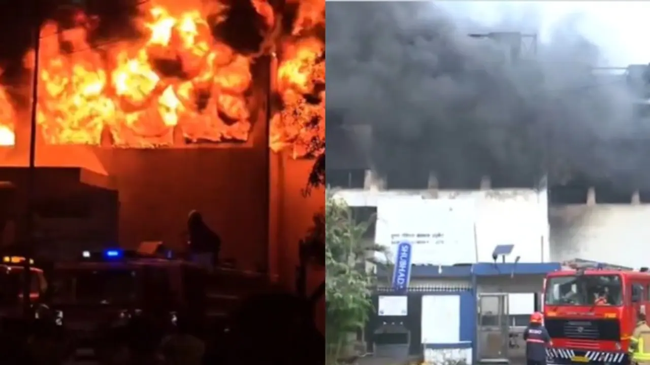 Massive fire in Navi Mumbai's MIDC area; firefighters battle blaze with 12 engines (WATCH)