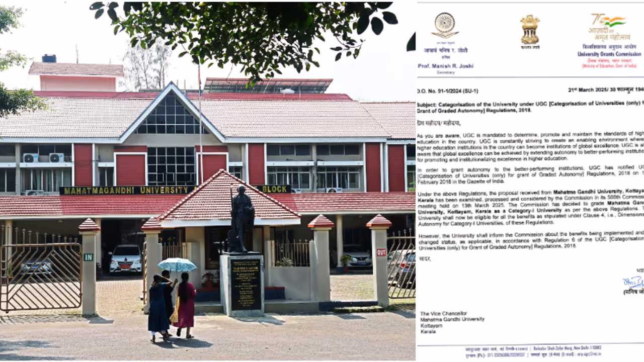 എംജി സർവകലാശാലക്ക് യുജിസിയുടെ വലിയ അംഗീകാരം, നമ്പർ 1 കാറ്റഗറിയിൽ ഉൾപ്പെടുത്തി; സന്തോഷം പങ്കുവച്ച് മന്ത്രി എംജി സർവകലാശാലക്ക് യുജിസിയുടെ വലിയ അംഗീകാരം, നമ്പർ 1 കാറ്റഗറിയിൽ ഉൾപ്പെടുത്തി; സന്തോഷം പങ്കുവച്ച് മന്ത്രി