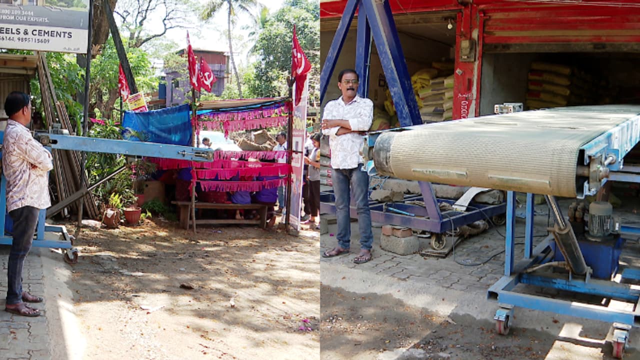 സിമന്റ് കടയിൽ കയറ്റിറക്ക് യന്ത്രം സ്ഥാപിച്ച് ഉടമ, തൊഴിലാളികളെ ഉപയോഗിക്കാതെ പറ്റില്ലെന്ന് സിഐടിയു, സമരം സിമന്റ് കടയിൽ കയറ്റിറക്ക് യന്ത്രം സ്ഥാപിച്ച് ഉടമ, തൊഴിലാളികളെ ഉപയോഗിക്കാതെ പറ്റില്ലെന്ന് സിഐടിയു, സമരം