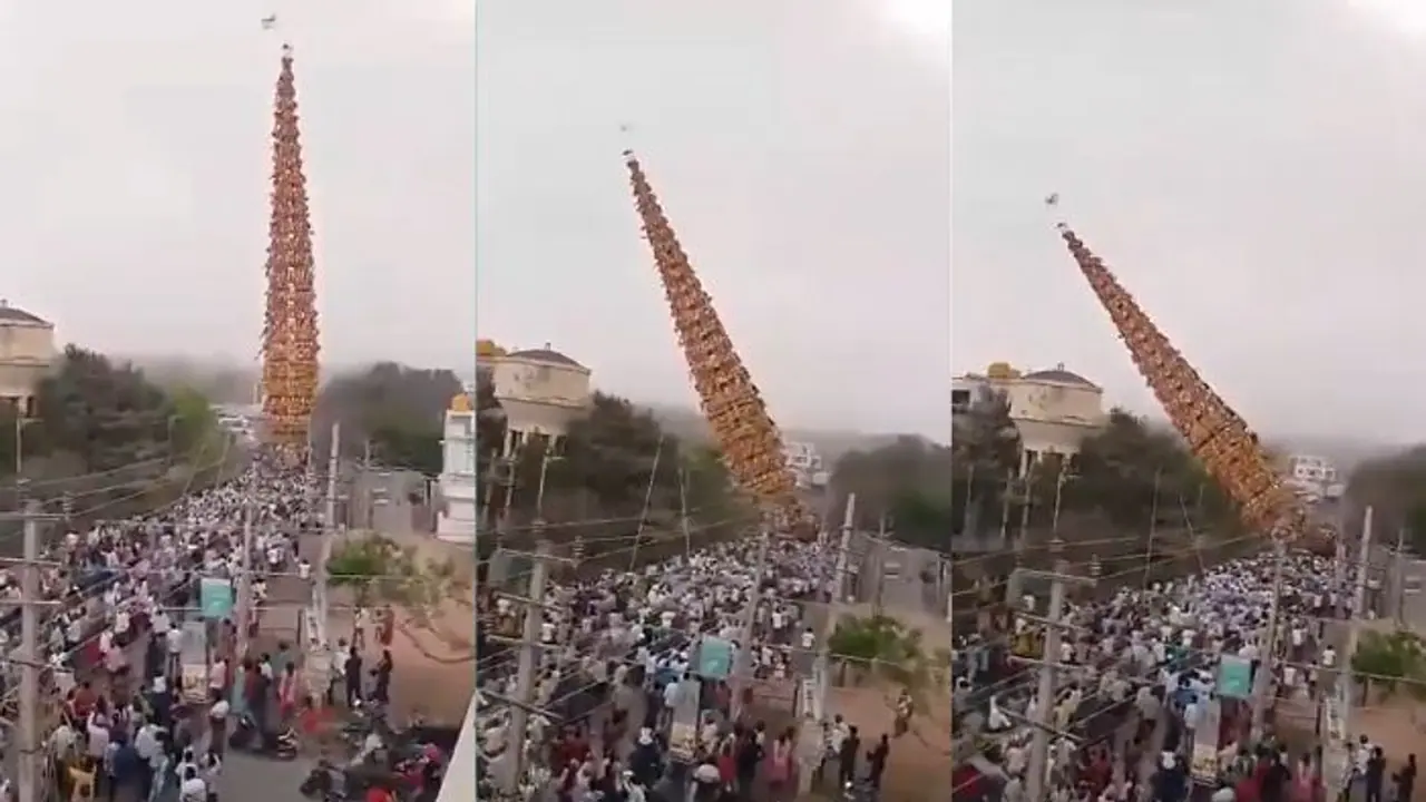 ಆನೇಕಲ್‌ನಲ್ಲಿ ಮದ್ದೂರಮ್ಮ ಜಾತ್ರೆಯ 100 ಅಡಿ ಎತ್ತರದ ರಥ ಬಿದ್ದ ರಹಸ್ಯ ಬಿಚ್ಚಿಟ್ಟ ಸ್ಥಳೀಯರು!